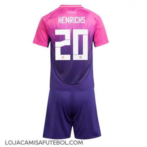 Camisa de Futebol Alemanha Benjamin Henrichs #20 Equipamento Secundário Infantil Europeu 2024 Manga Curta (+ Calças curtas)